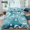 Palm Leaves Duvet Cover King Full Banana Leaves Bedding Set Hawaiian Tropical Leaves Green Branches 2/3pcs Polyester Quilt Cover