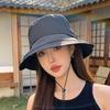 Spring and Summer New Arrival Solid Color Sun Hat Hat Female Outdoor Big Brim Sun Protection Casual Face Show Little Wild Bucket Hat