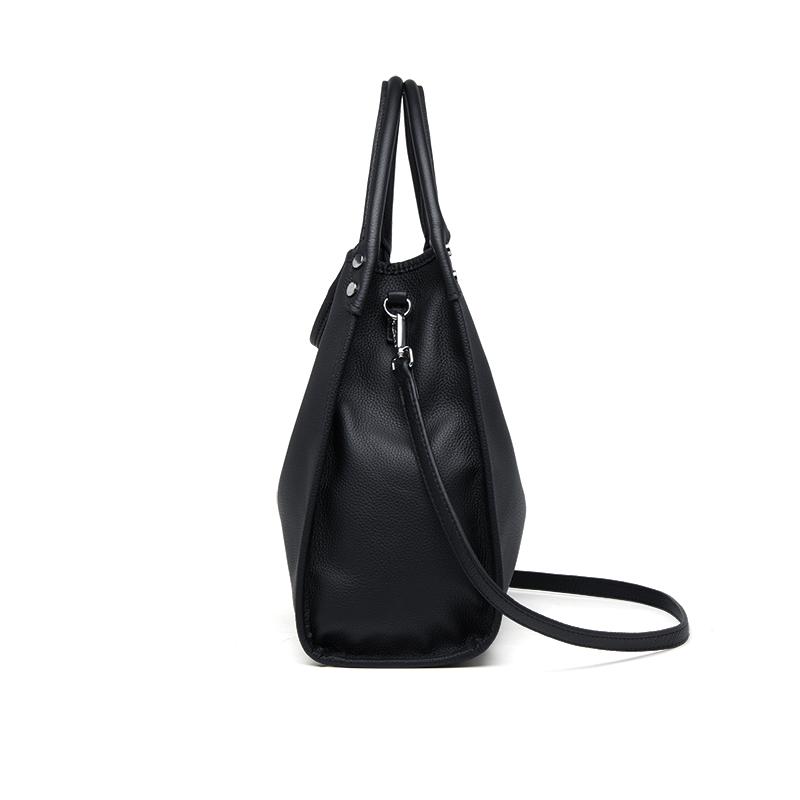 Genuine Leather Shoulder Bags for Women Black Shopping Tote Limited Large New Luxury