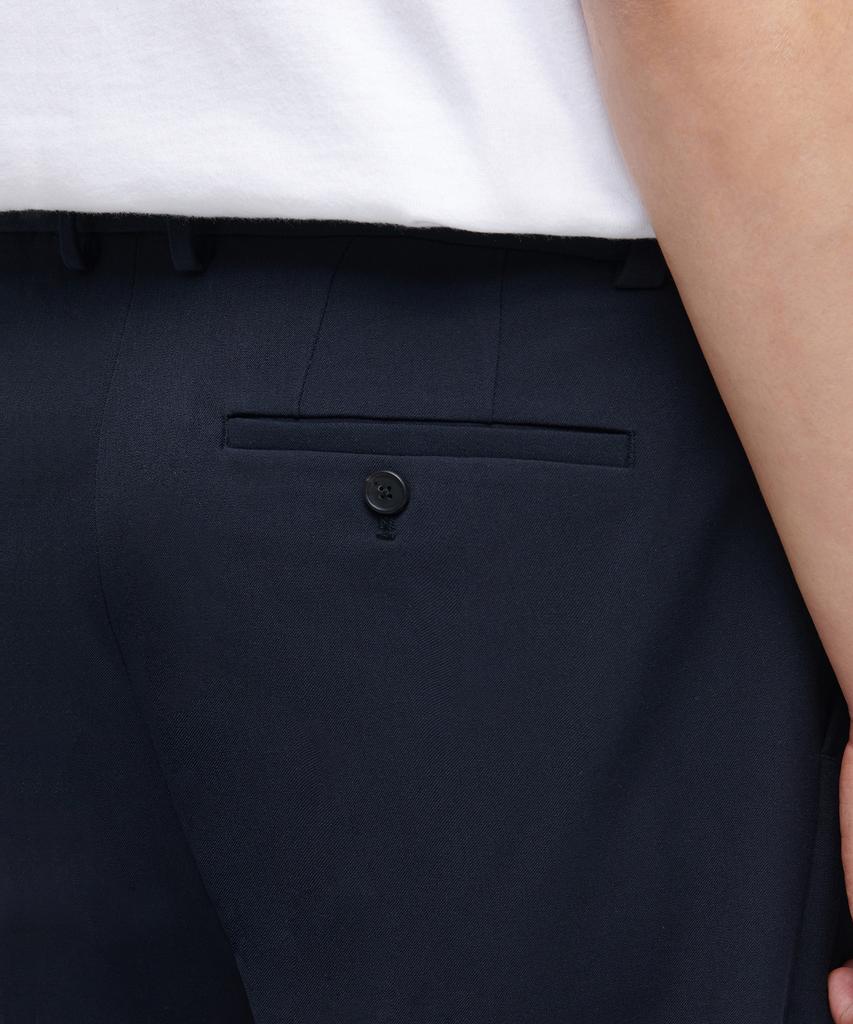 MUSINSA STANDARD Skinny Hidden Elastic Waist Crop Slacks [Navy]