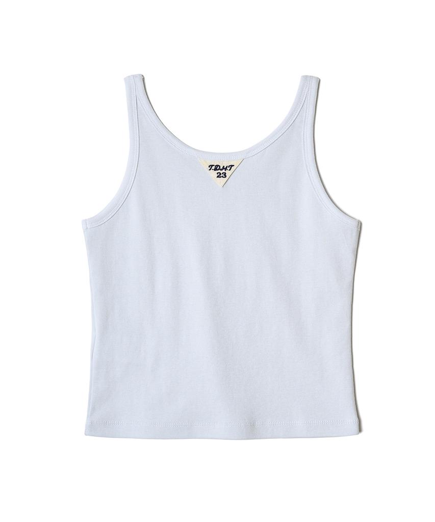 TTUDEMENT 50S Embroidered Sleeveless T-Shirt_Light Blue