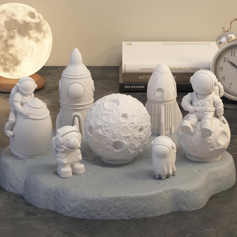 3D Космический Астронавт Силиконовые Формы для Свечей Мягкие Легко Извлекаются Ручная Работа Космическая Тема Гипсовые Поделки Форма для Смолы Цемента