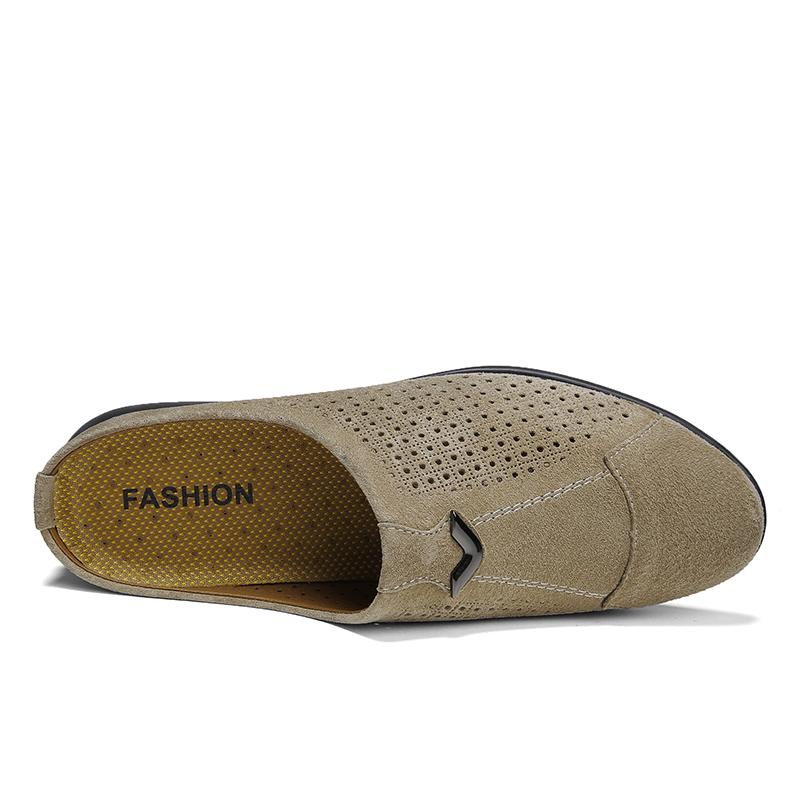 Мужские кожаные тапочки, уличные лоферы