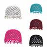 Round Beads Crochet Hollow Tassels Knitted Hat Bohemian Style Ethnic Style Hat  Outdoor