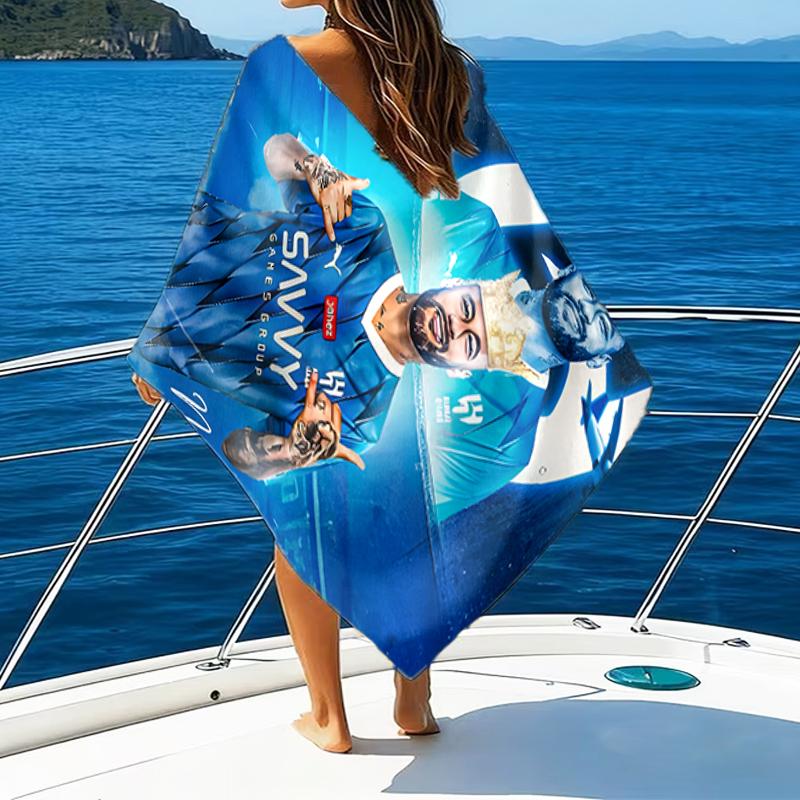 Big Stage Soccer Legend Beach Towel - Soft, Absorbent Microfiber, Lightweight, Ideal for The Beach, Parties, Travel, Camping fan gifts