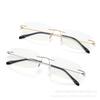 Internet celebrity personalized frameless reading glasses men's and women's elderly glasses trend lightweight advanced anti-blue reading glasses