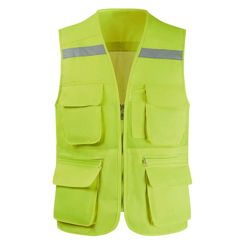 Men's Summer Mesh Vest Photography Work Multi-Pockets Outdoors Journalist's Vest Sleeveless Jackets