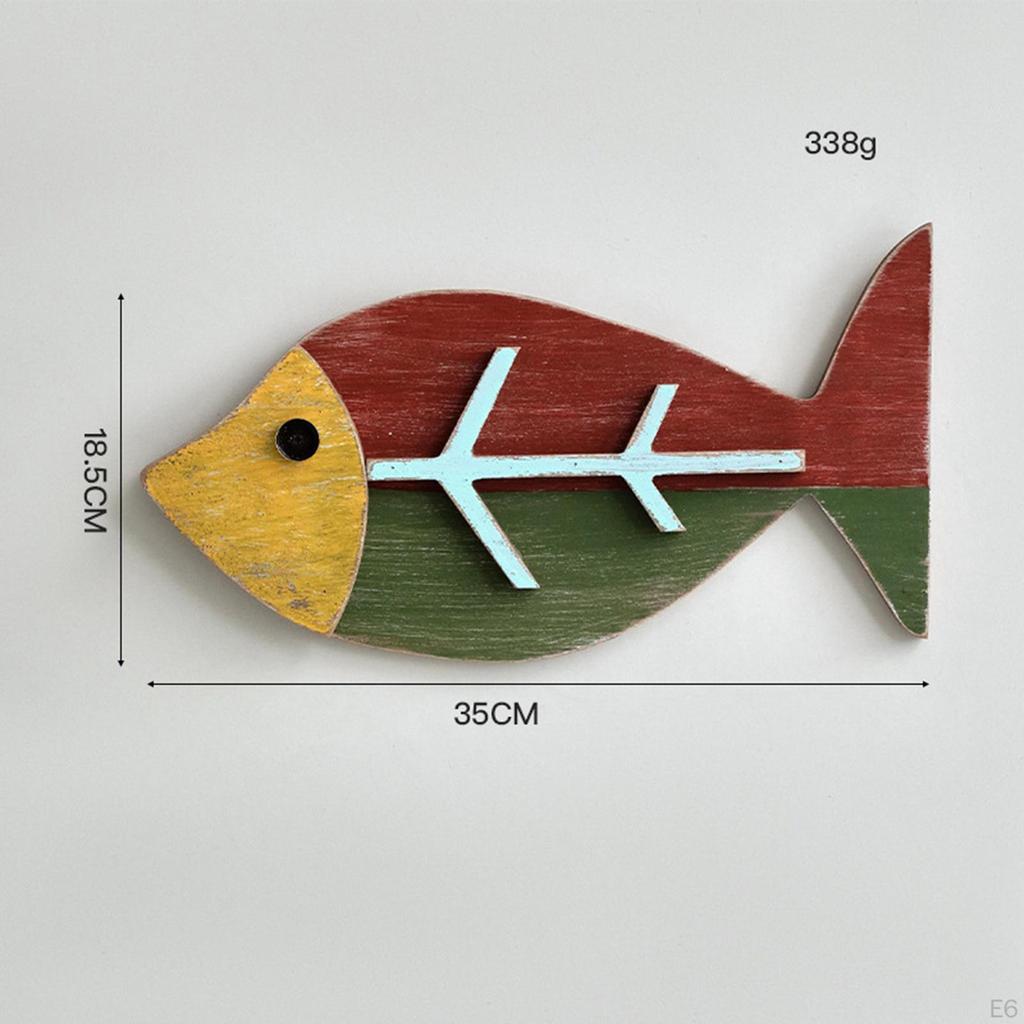 Wooden Fishing Wall Sculpture Beach Themed Home Decor Nautical Decoration for Bedroom