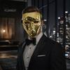 Маска-мозаика с блестками на Хэллоуин, Маска Диско-шар, Дышащая Маскарадная, Аксессуар для Костюма, Вечеринка для Танцевального Выступления, Клубная Ночь, Золотое Лицо