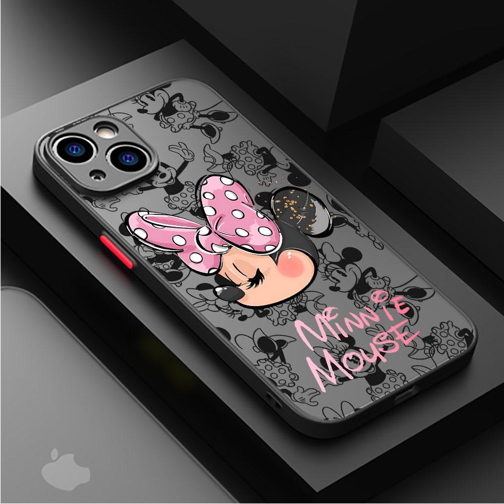Чехол для телефона Микки и Минни Маус для Apple iPhone 15 16 Pro XS Max 13 14 Plus XR SE 7 8 12 11 Pro plus Матовый