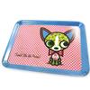 [N5509] - Small Tray 'Dog and Cat Lolita' Red Dog - 24x18 Cm