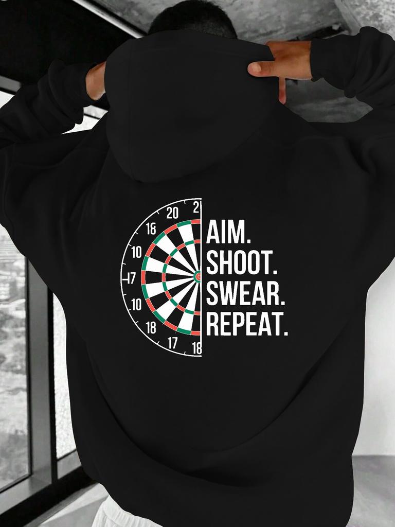 dartboard AIM Shoot Swear Repeat casual hoodies
