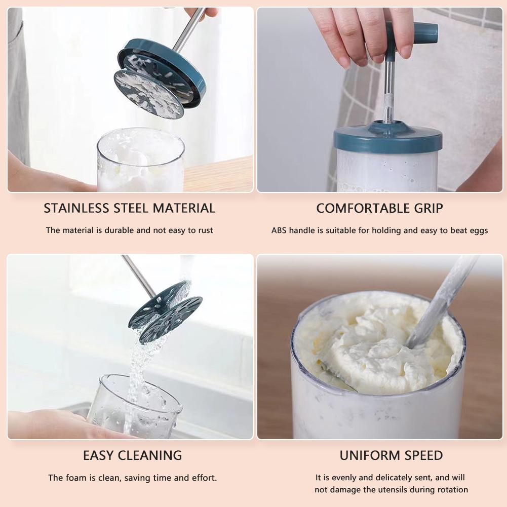 Household Manual Whipping Cream Dispenser Handheld Whisk Baking Creamer Egg White Mixer For Kitchen Accessories
