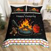 Camping Bedding Set Full King Size Cartoon Rv Camping Car Duvet Cover Set Camper Accessories For Travel Trailers Comforter Cover