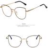 New Women Glasses Cat Eye Anti Blue Light Radiation Protection Eyeglasses Female Small Frame Eyewear Metal Girls Reading Glasses