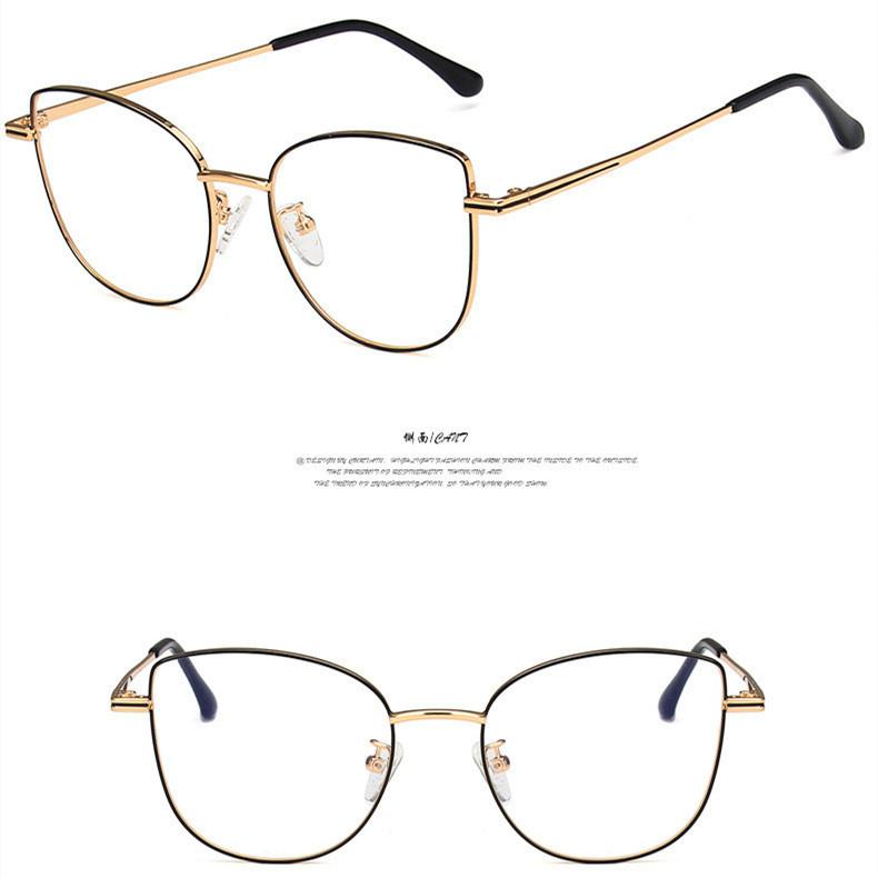 New Women Glasses Cat Eye Anti Blue Light Radiation Protection Eyeglasses Female Small Frame Eyewear Metal Girls Reading Glasses