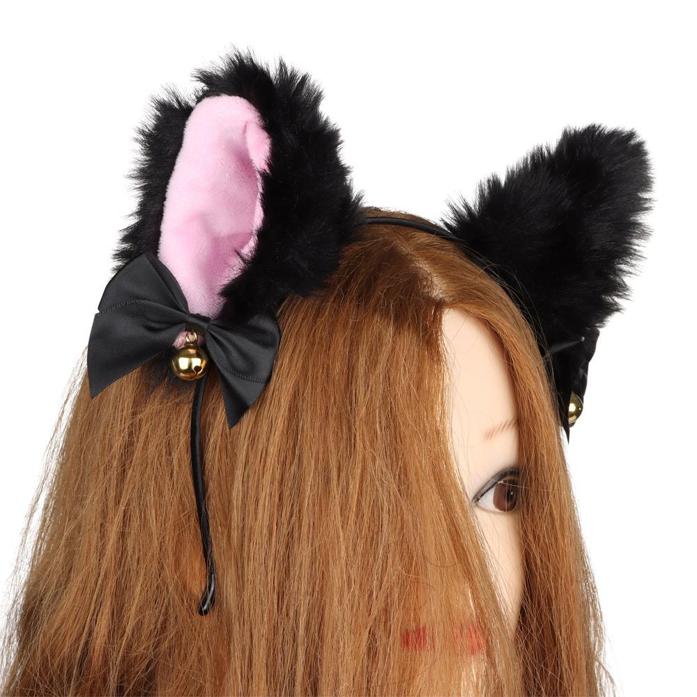 Party Plush Furry With Bells Cosplay Headwear Cat Ear Headband Fancy Dress Hairband Necklace