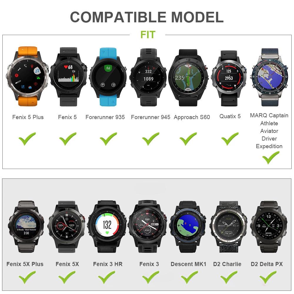 Нейлоновый ремешок на липучке для часов Garmin Enduro 3 2 Браслет для часов Garmin Fenix 8 E 5X 6X 6 Pro 7X Epix Pro 935 Ремешок на запястье