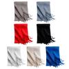 Women Winter Scarf Solid Color Thickened Warm Shawl Scarf with Tassel Design Cold Weather Fashion Accessories