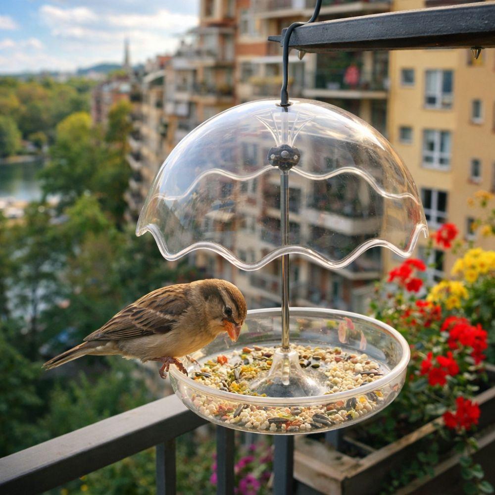 Подвесная кормушка для птиц с открытой платформой, прозрачная кормушка для колибри, декор для сада на открытом воздухе