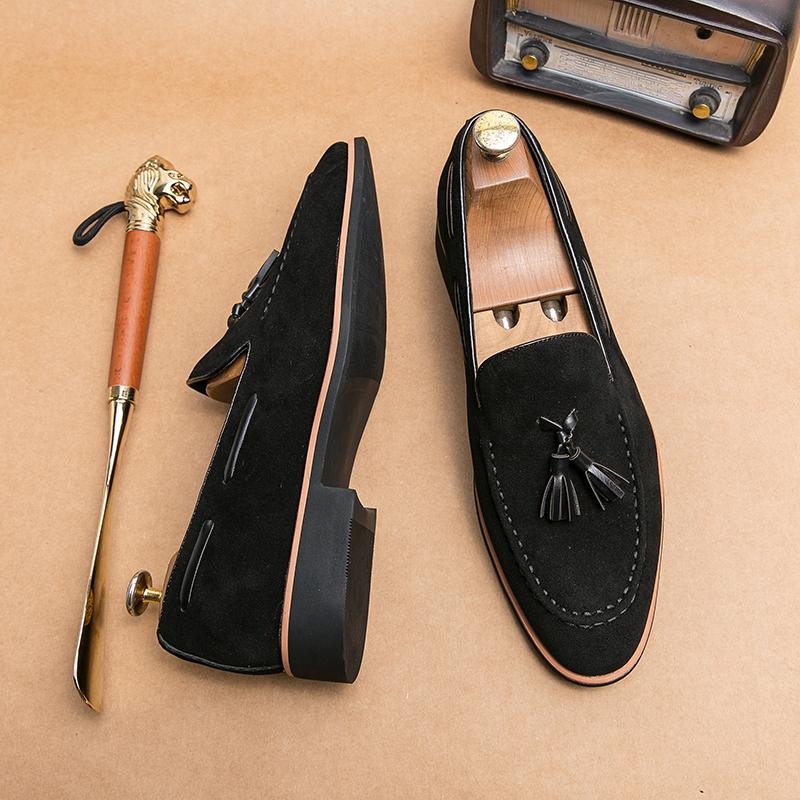 Fashion Men Shoes Casual Business Loafers Black Green Comfortable Lightweight Fashionable Matte Leather Shoes Social Shoes Sizes 38-46