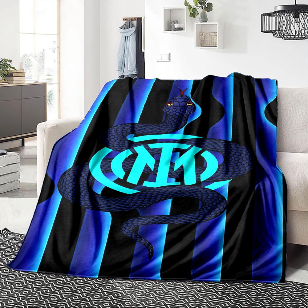 Snake Inter Milan Logo Blankets Flannel Printed Breathable Warm Throw Blanket for Home Office Bedspreads 0708a92
