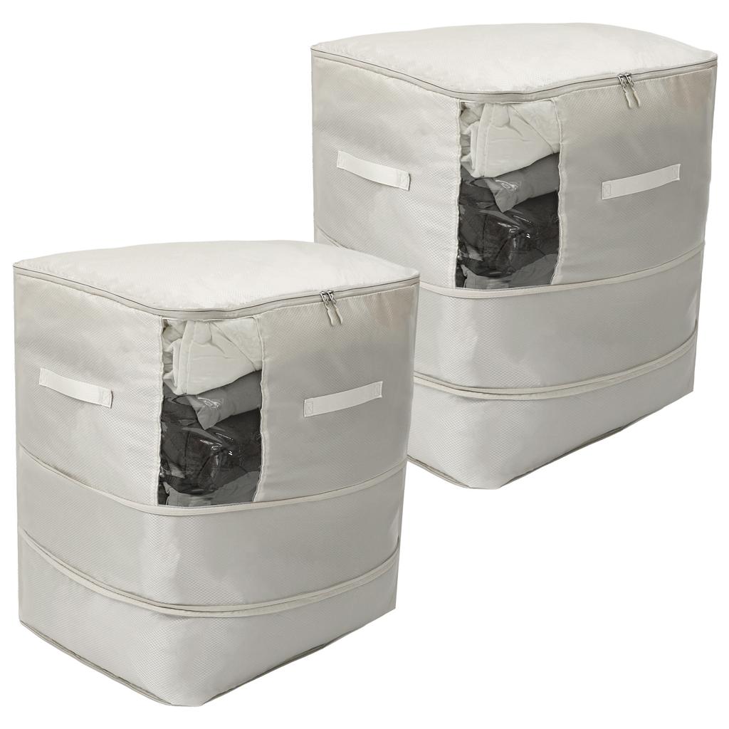 2 шт. Органайзер-куб большой вместимости с компрессией, пыленепроницаемая складная сумка для хранения с прозрачным окошком, бытовое хранение постельных принадлежностей