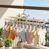 Windproof Clothes Drying Hanger with 20 Clips Stainless Steel Sock Drying Rack Space-Saving Rustproof Clothes Hanger Small Space
