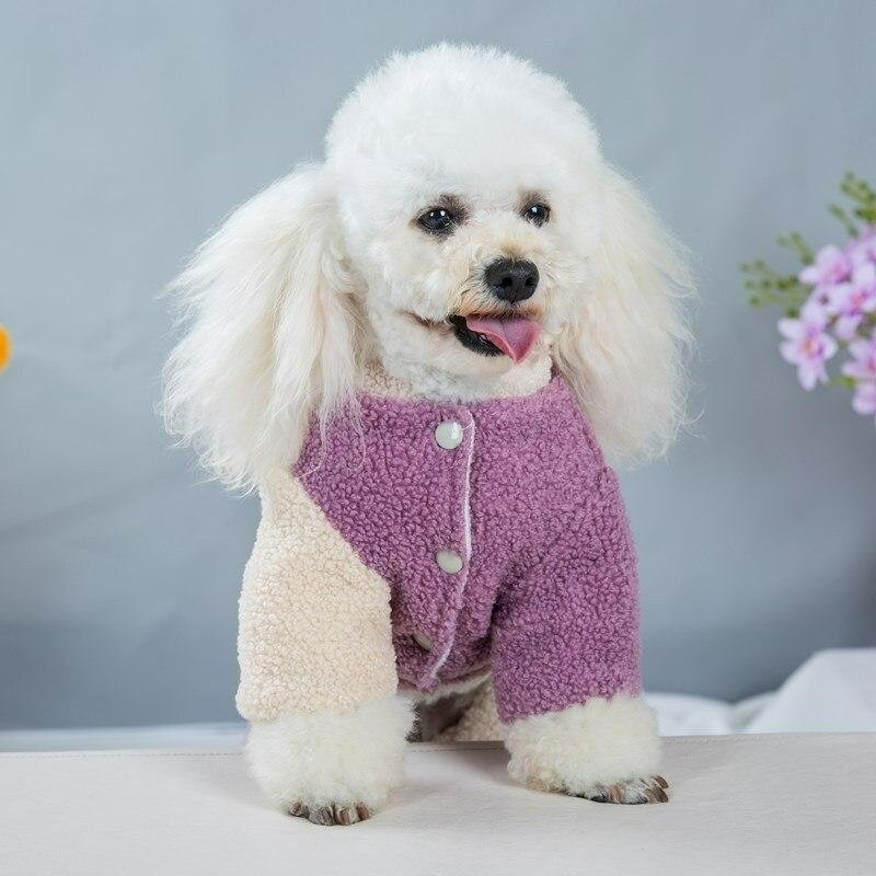 Зимняя одежда, бархатные теплые сиамские пижамы для домашних животных, бархатная одежда для четвероногих собак, хлопковое пальто для щенков, одежда