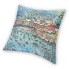 Portofino Italy Square Pillowcase Polyester Linen Velvet Creative Zip Decor Pillow Case Car Cushion Cover