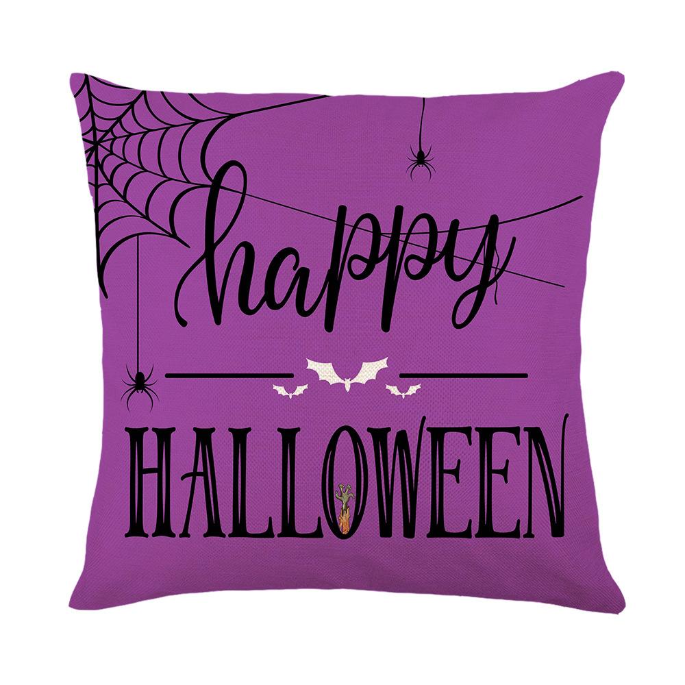 Purple Halloween Pillow Cover Funny Funny Letter Print Home Sofa Cushion Cover Bedroom Pillow Cover