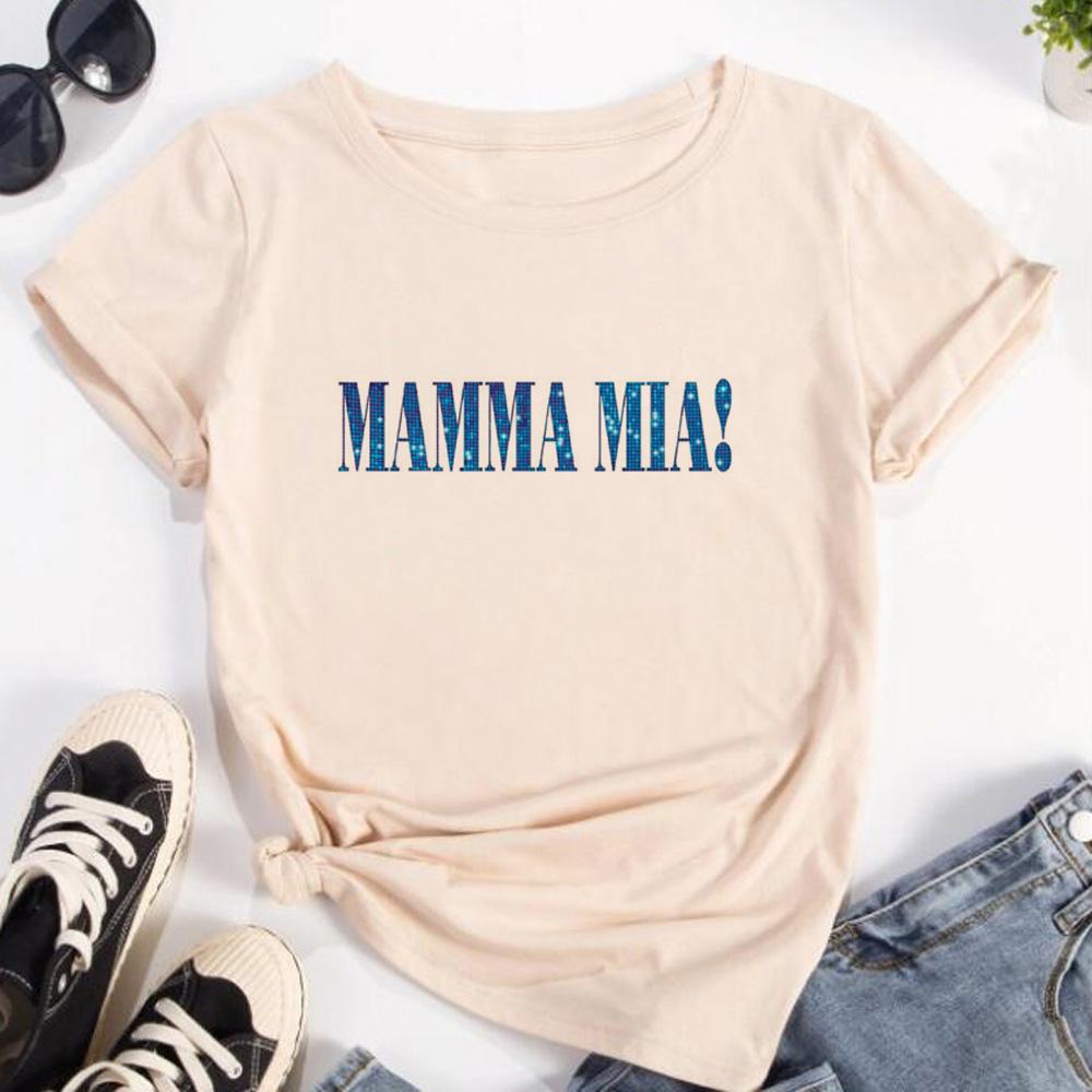 Футболка Mamma Mia Женская уличная одежда графическая аниме футболка женская харадзюку y2k Японская одежда