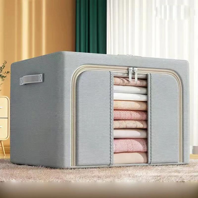 Ящик для хранения домашней одежды, складной ящик для хранения со стальным каркасом, хлопковое одеяло, большая вместимость, ткань Оксфорд, водонепроницаемая организация хранения