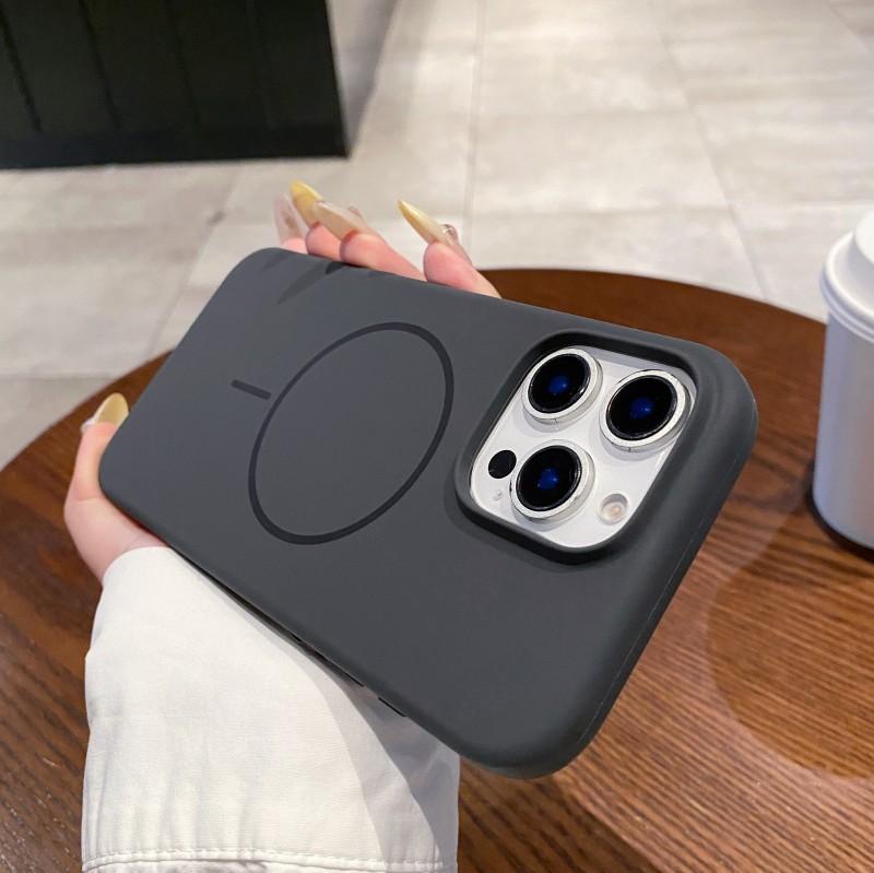 Роскошный оригинальный чехол из жидкого силикона для iPhone 16 15 14 13 12 11 Pro Max Plus Для Magsafe Магнитная беспроводная зарядка Мягкая крышка