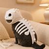 Soft Plush Dinosaur Skeleton Cat Costume Glow in Dark Pet Dino Skull Hooded Costume  Pet Clothes