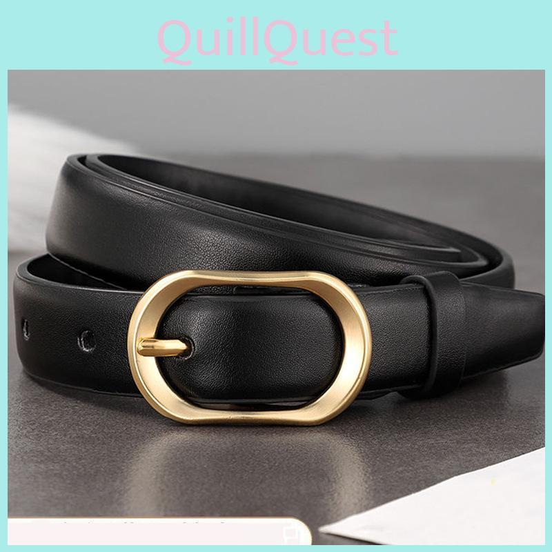 Minimalist Womens Pu Leather Belt With Alloy Pin Buckle For Casual And Office Wear