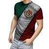 Mexico Aztec Men's T-Shirt, 3D Printed Short Sleeve T-Shirt, Day of Death, Street, Hip Hop, Large, 2023 New