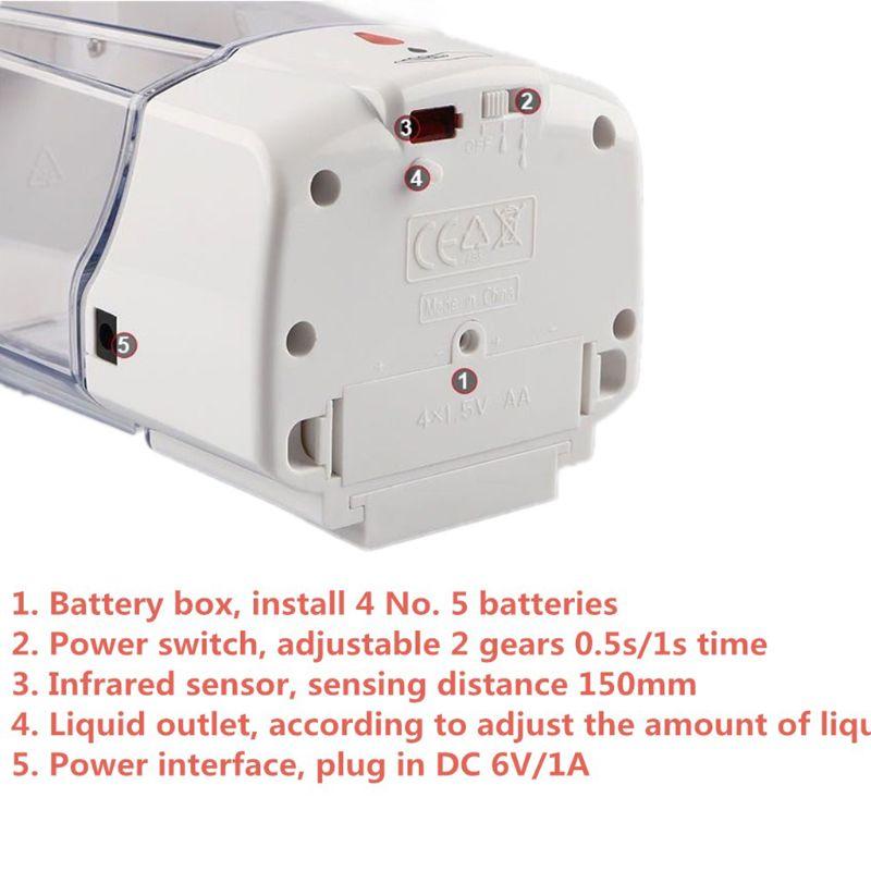 500 мл бесконтактный электрический автоматический дозатор мыла на батарейках с регулируемым управлением дозирования мыла