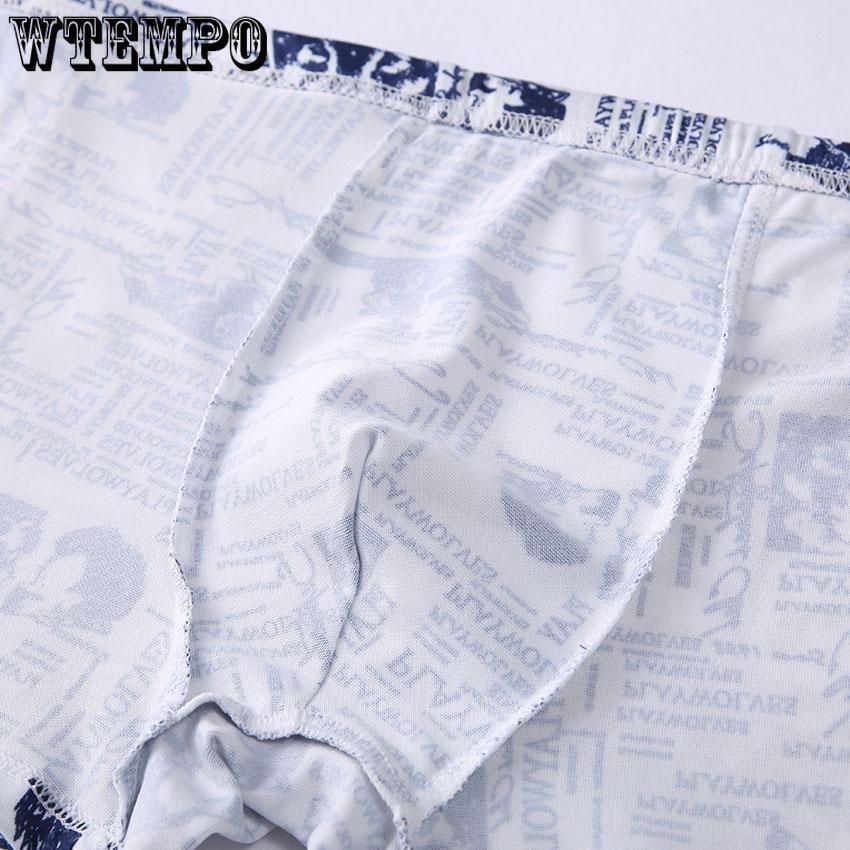 4шт Wtempo Boxer Мужское нижнее белье Короткие дышащие шорты с принтом Боксеры Сексуальные трусы
