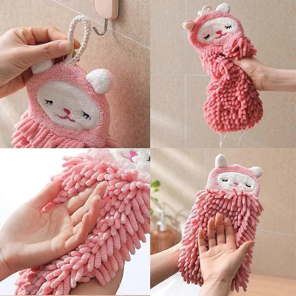 Microfibre Towel 2 Pieces Chenille Towels Children's Towel for Children, Soft Absorbent Towel Bath Towel Set, Hanging Quick Drying Towels