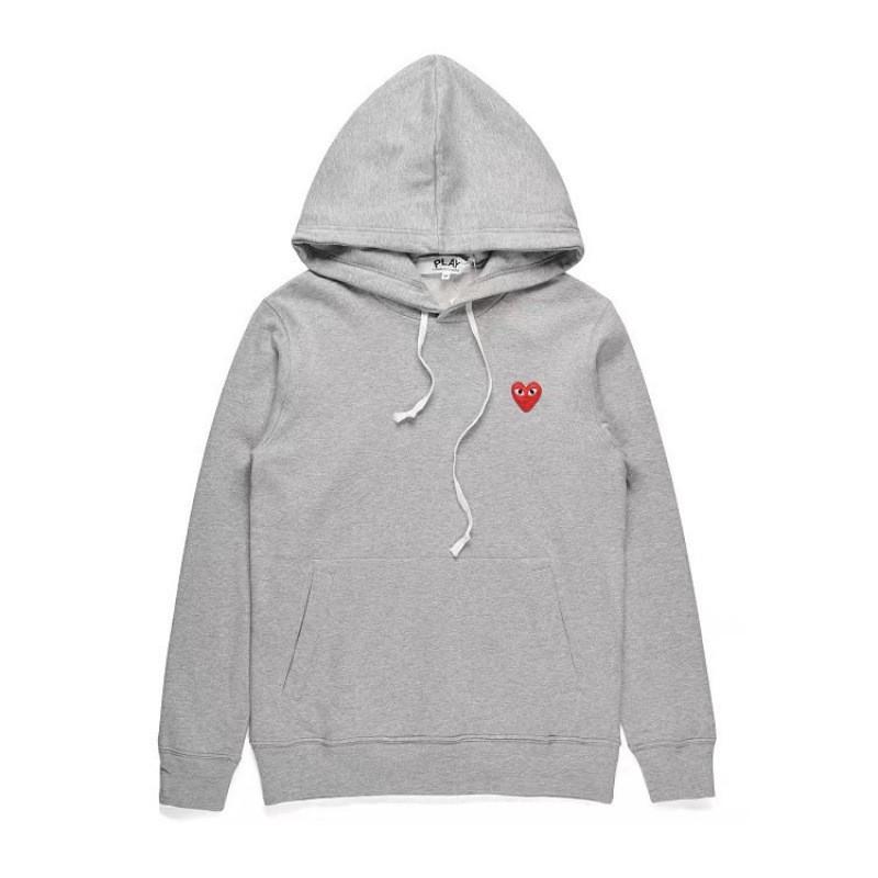 CDGplay Hoodie Couples Winter Heart Print Stand Collar Zip Sweatshirt Men Women