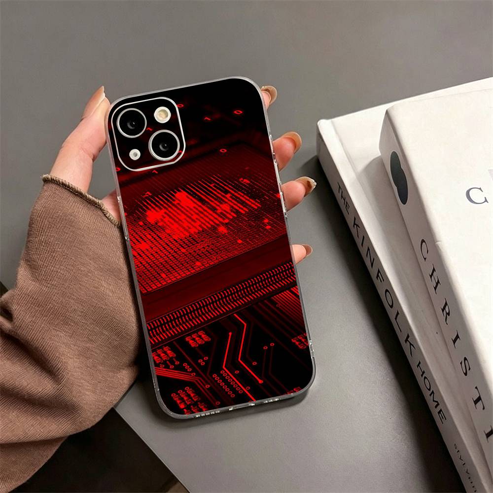 Креативный чехол для телефона с рисунком печатной платы Для iPhone17,16,15,14,13,12,11 Plus,Pro Max Мягкий прозрачный чехол