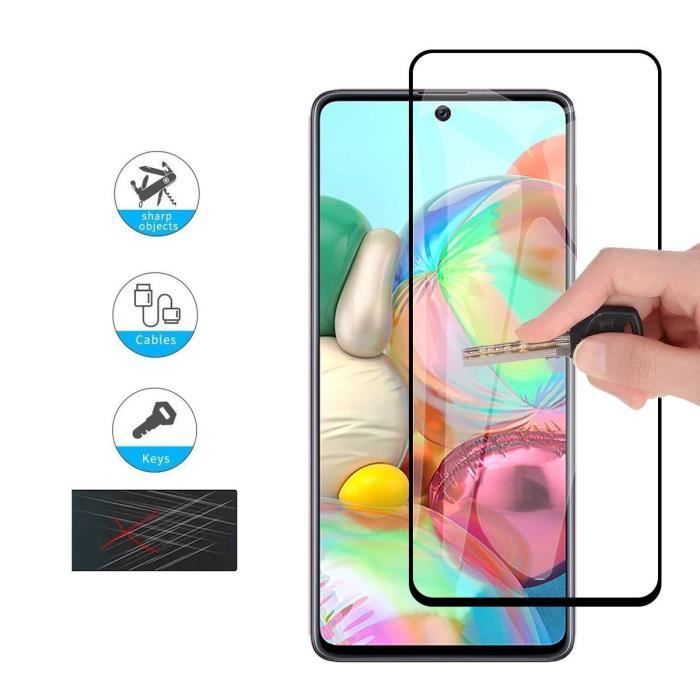 Coque de protection - Toproduits® - Samsung A71 - Noir - Verre trempé - Souple