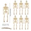 6pcs Halloween Hanging Skeleton with Rope Halloween Party Plastic Skull Decoration for Home Garden Haunted House Props Kids Toy