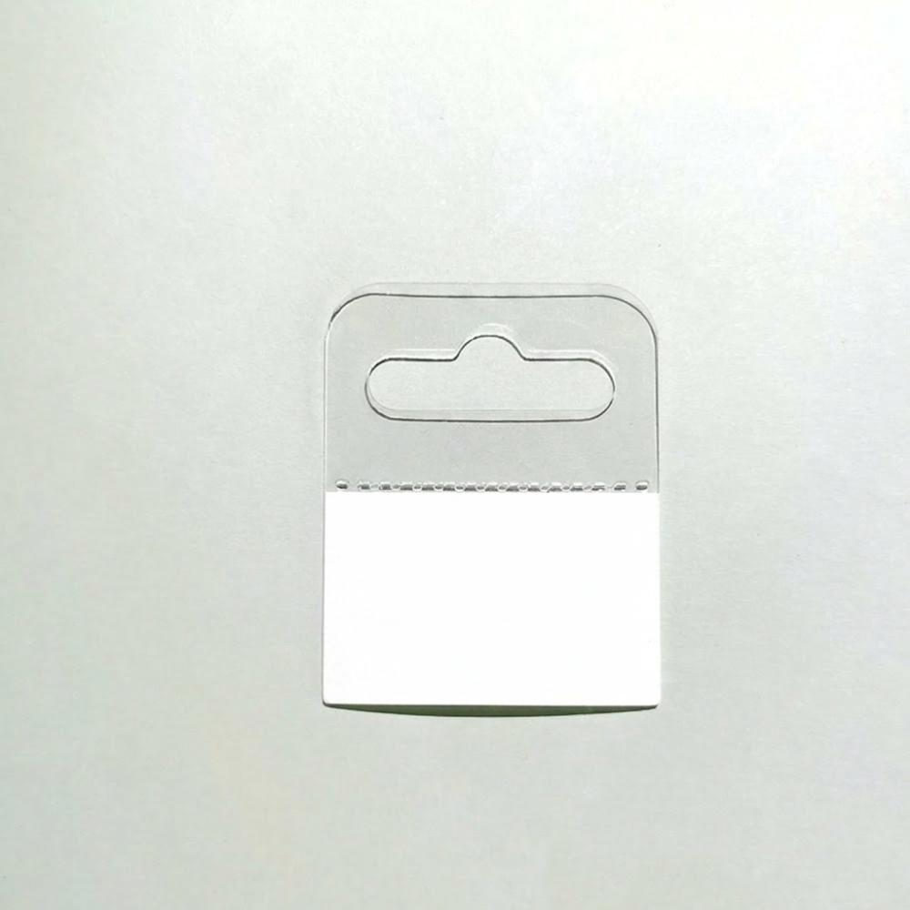 100PCS PET Plastic Adhesive Hang Tabs Self-Adhesive Store Retail Hang Tabs Merchandise Package