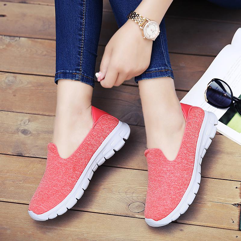 New Women's Shoes Soft Sole Cloth Shoes Large Women's Shoes Casual Mesh Shoes Sports Casual Women's Shallow Shoes Low Heels