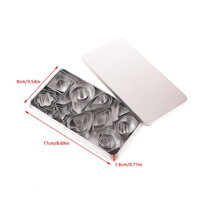 30Pcs/Box Stainless Steel Sugar Biscuit Press Stamp Embosser Cookie Cutter Diy Fondant Cake Mold Pastry Decor Baking Accesories