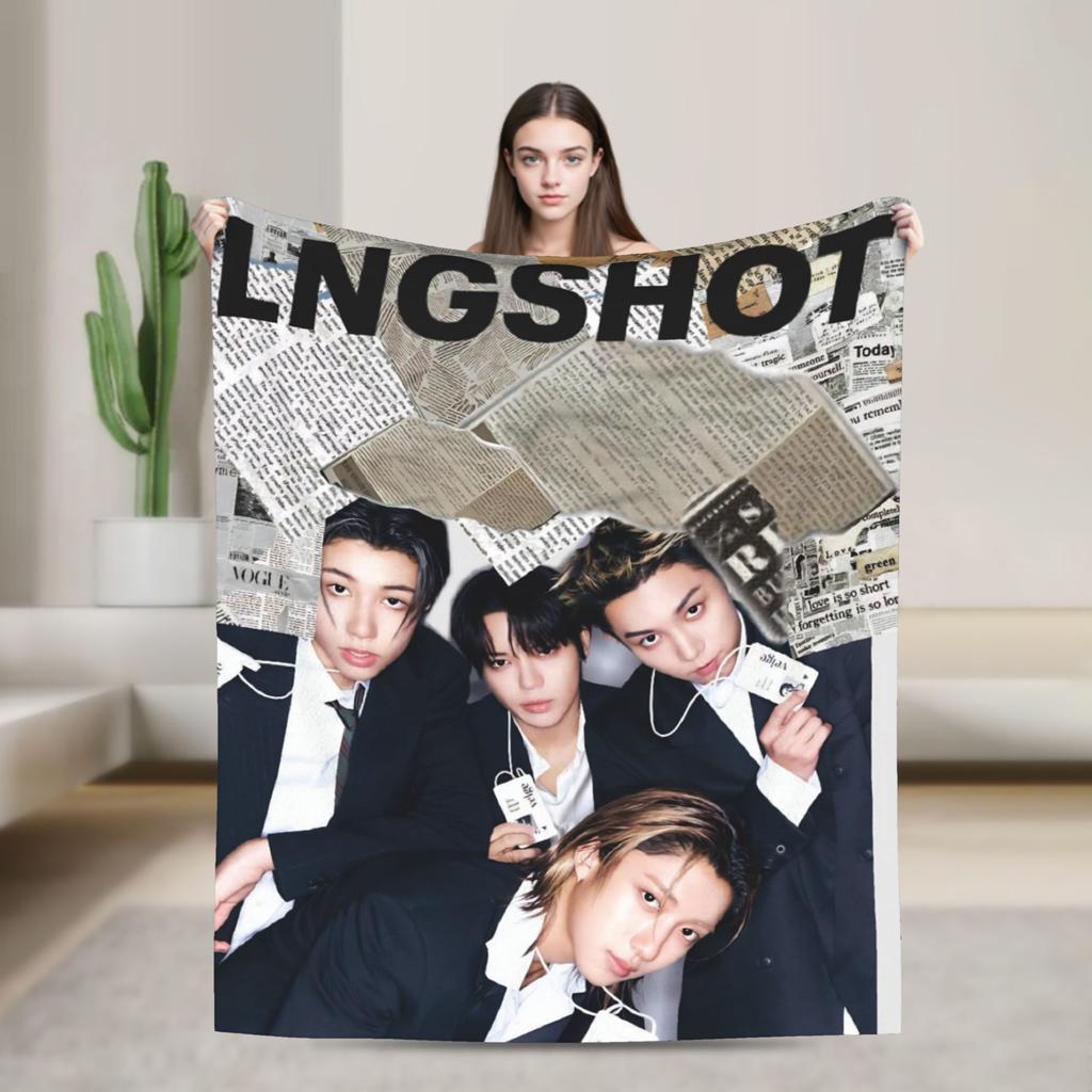Kpop Group Lngshot  Printed Blanket For Men Women Ultra Soft  Throw Blankets for Bed 50x60 Inches Multi-size