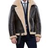 PU Leather Lamb Fur All-in-one Short Coat Large Fox Fur Collar Men's Jacket