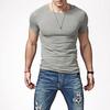Summer Men Top Short Sleeves O Neck Slim Fit Solid Color Thin Elastic Mid Length Casual Pullover Daily Homewear Sport T-shirt